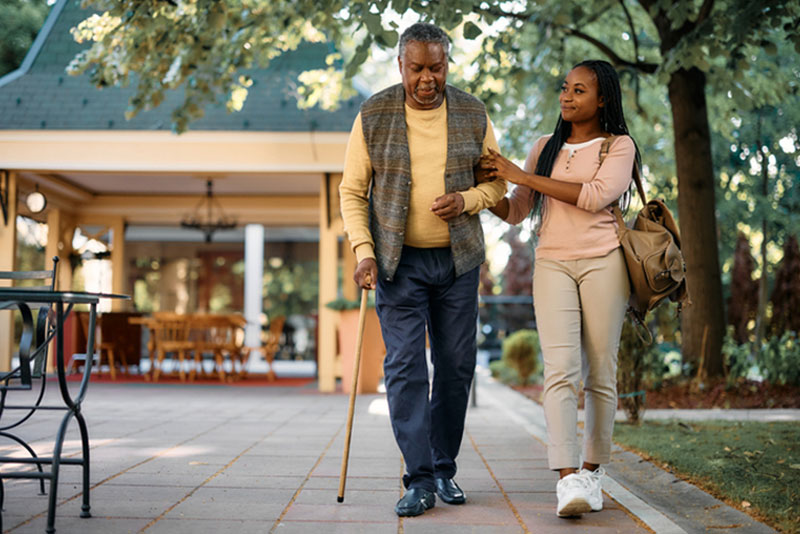 A woman faces some of the issues family caregivers encounter while providing support to her aging father.